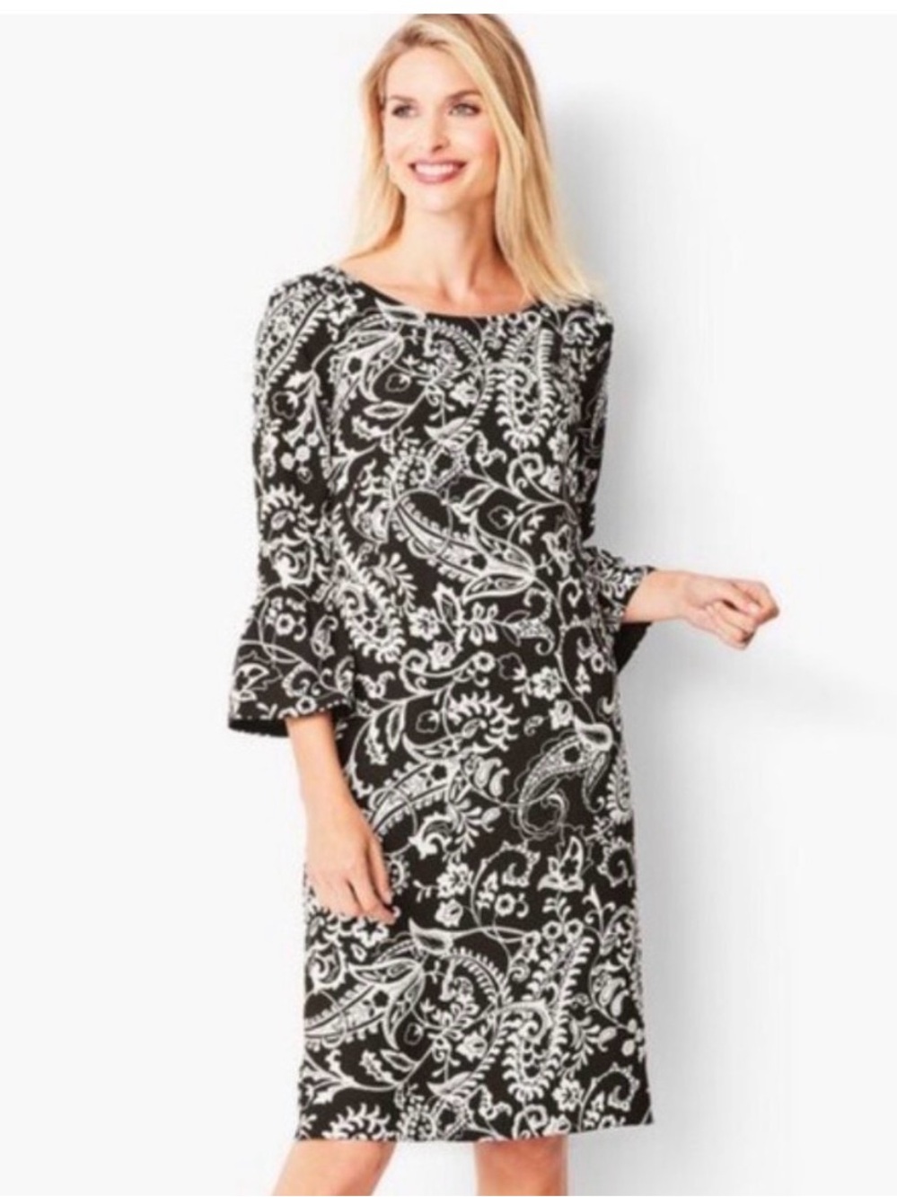 Talbots Paisley Bell Sleeve Dress